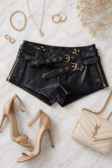 The Noir Leather Shorts